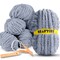 8 Rolls Chunky Chenille Yarn for Crocheting - Jumbo 7 Weight (27 yds, 8 oz Each Skein), Bulky Thick Crochet Knit Blanket Chunky Yarn for Hand Knitting with Giant Hook and Needles